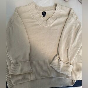 Ivory cotton gap sweater XL